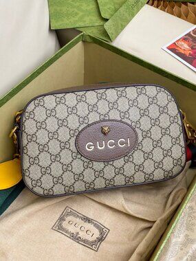 Gucci Neo Vintage Camera Messenger Bag GG Coated Canvas Brown